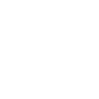 Abstract circular logo with a black center and a white ring, featuring curved cutouts on the ring